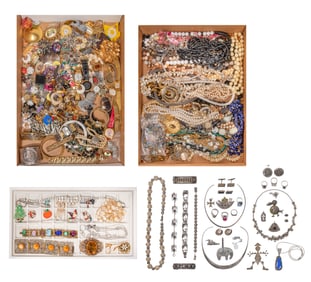 Sterling Silver, Rhinestone and Costume Jewelry Assortment
