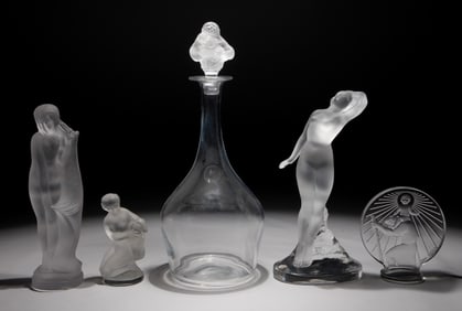 R. Lalique Car Mascot and Crystal Assortment