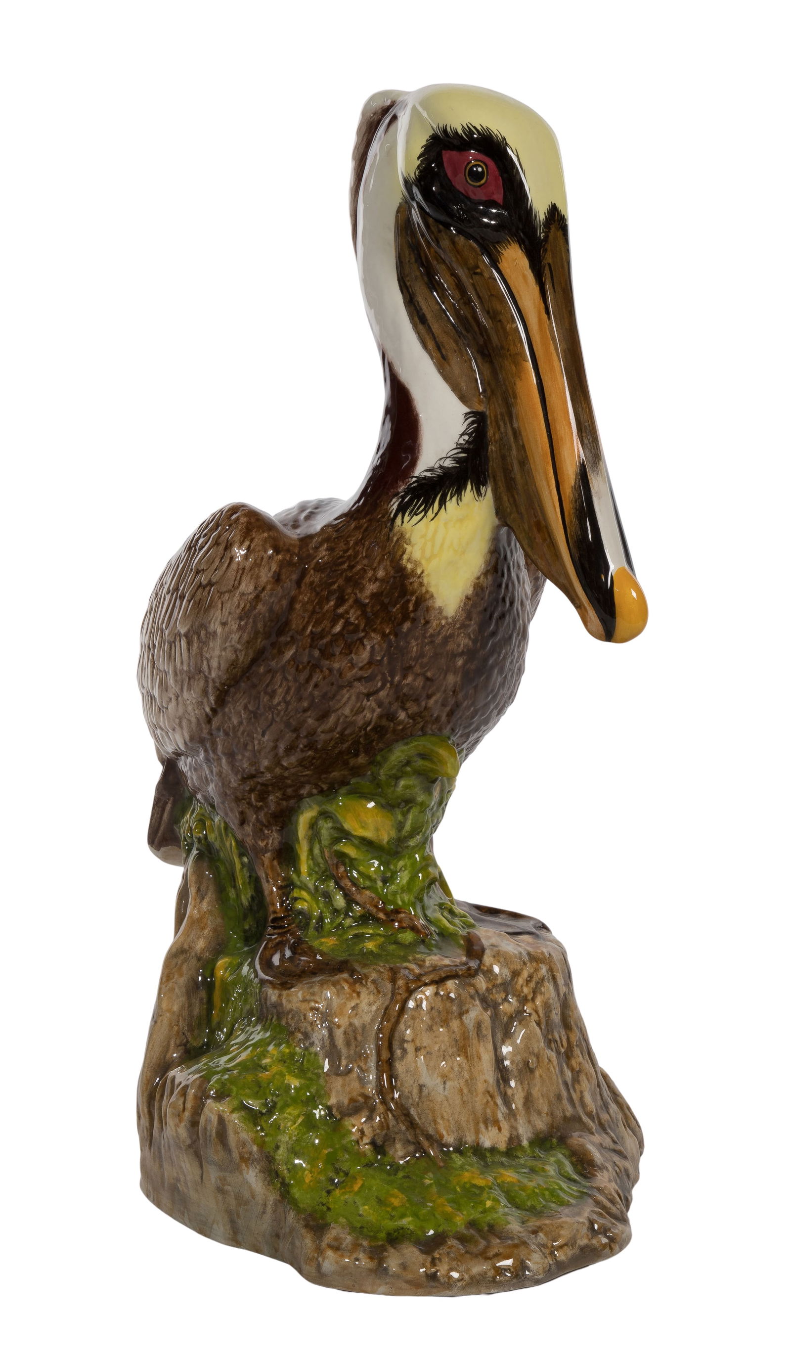 Majolica Style Ceramic Pelican (1 of 4)