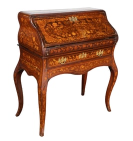 Dutch Marquetry Slant Top Desk