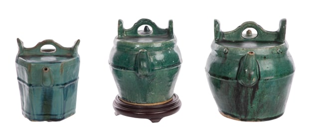 Chinese Shiwan Pottery Teapot Assortment