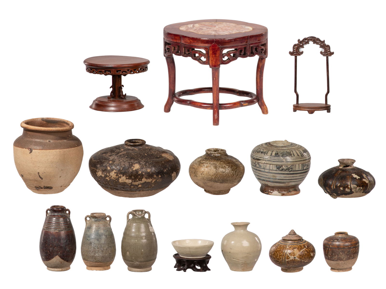 Thai Sawnkhalok Pottery Assortment (1 of 2)