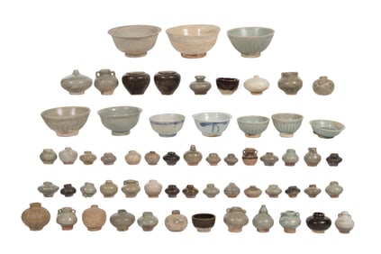 Southeast Asian Thai Sawankhalok Pottery Assortment