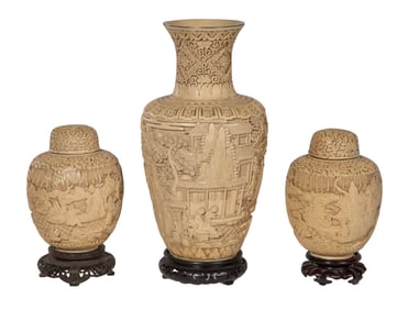Chinese Resin Urn and Vase Assortment