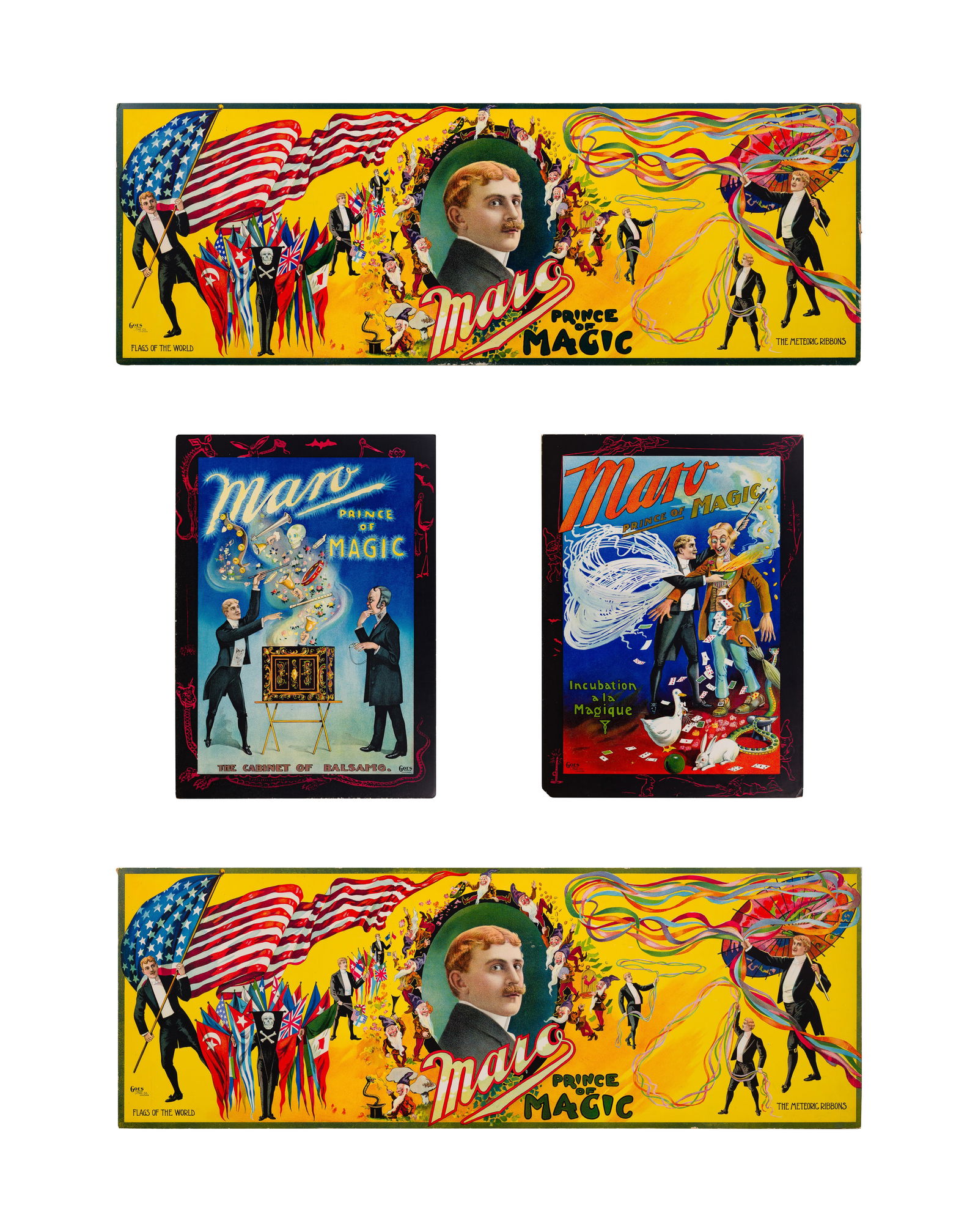 Maro (Walter Truman Best, 1868-1908) 'Prince of Magic' Lithograph Window Card / Poster Assortment (1 of 2)