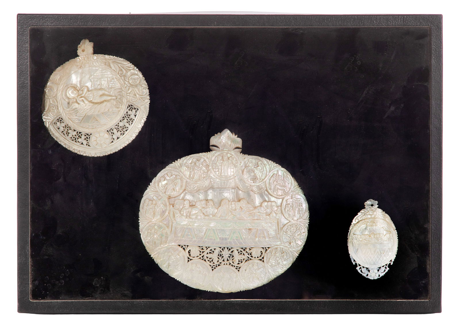 Carved Mother-of-Pearl Religious Plaques (1 of 1)