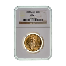 1987 $25 Gold Eagle MS-69 NGC