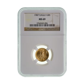 1987 $5 Gold Eagle MS-69 NGC