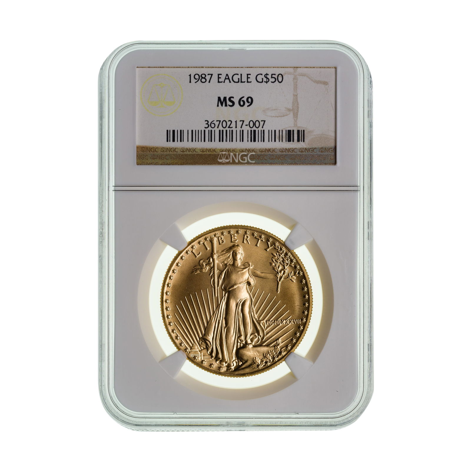 1987 $50 Gold Eagle MS-69 NGC (1 of 2)