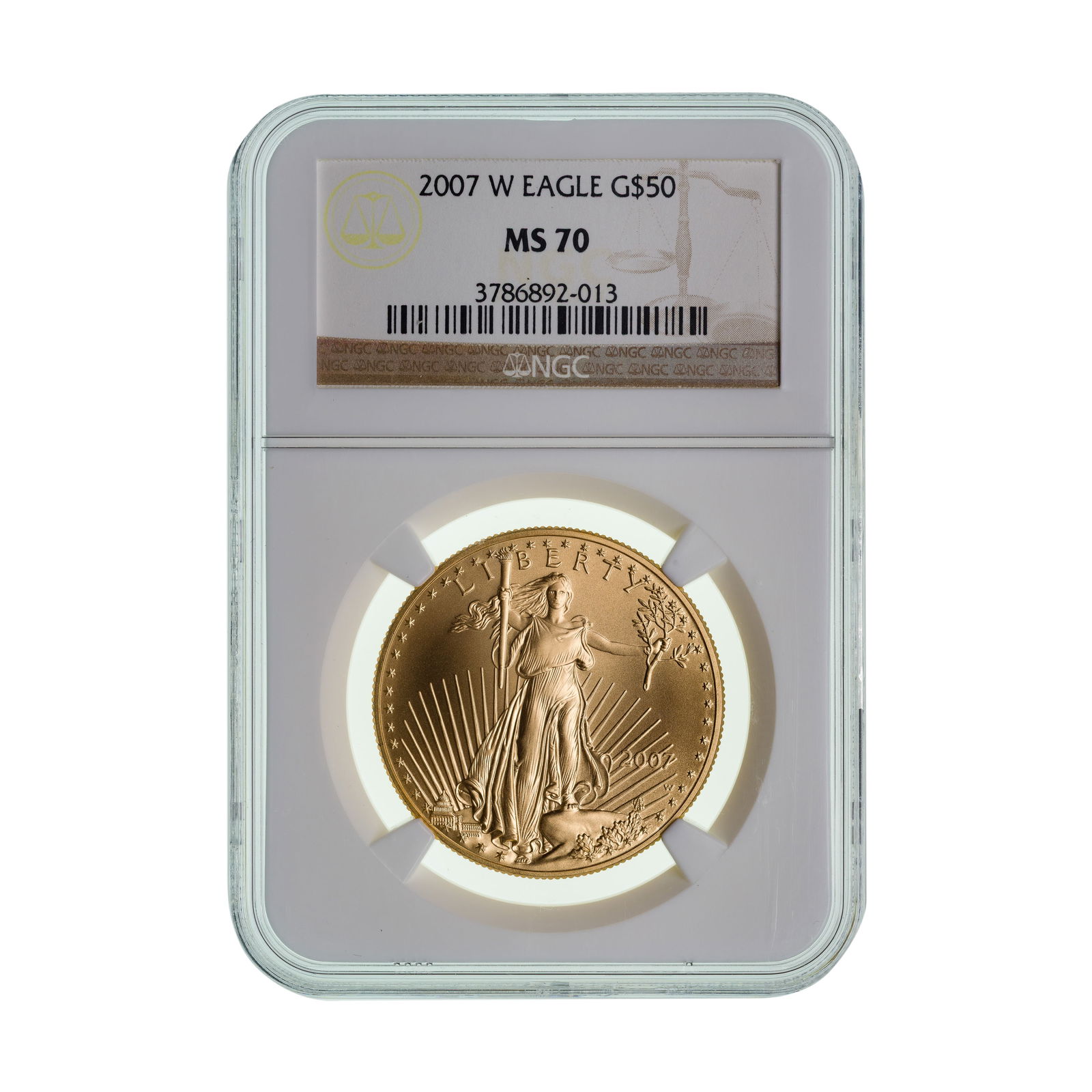 2007-W $50 Gold Eagle MS-70 NGC (1 of 2)