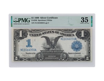 1899 $1 'Black Eagle' Silver Certificate VF-35 PMG