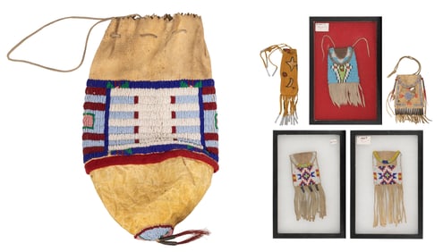 Native American Medicine and Beaded Bag Assortment