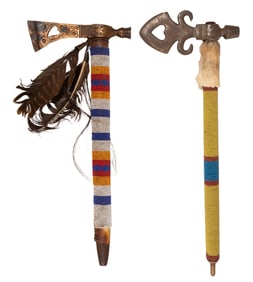 Native American Beaded Pipe Tomahawks