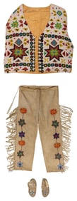 Native American Beaded Vest, Pants and Moccasins