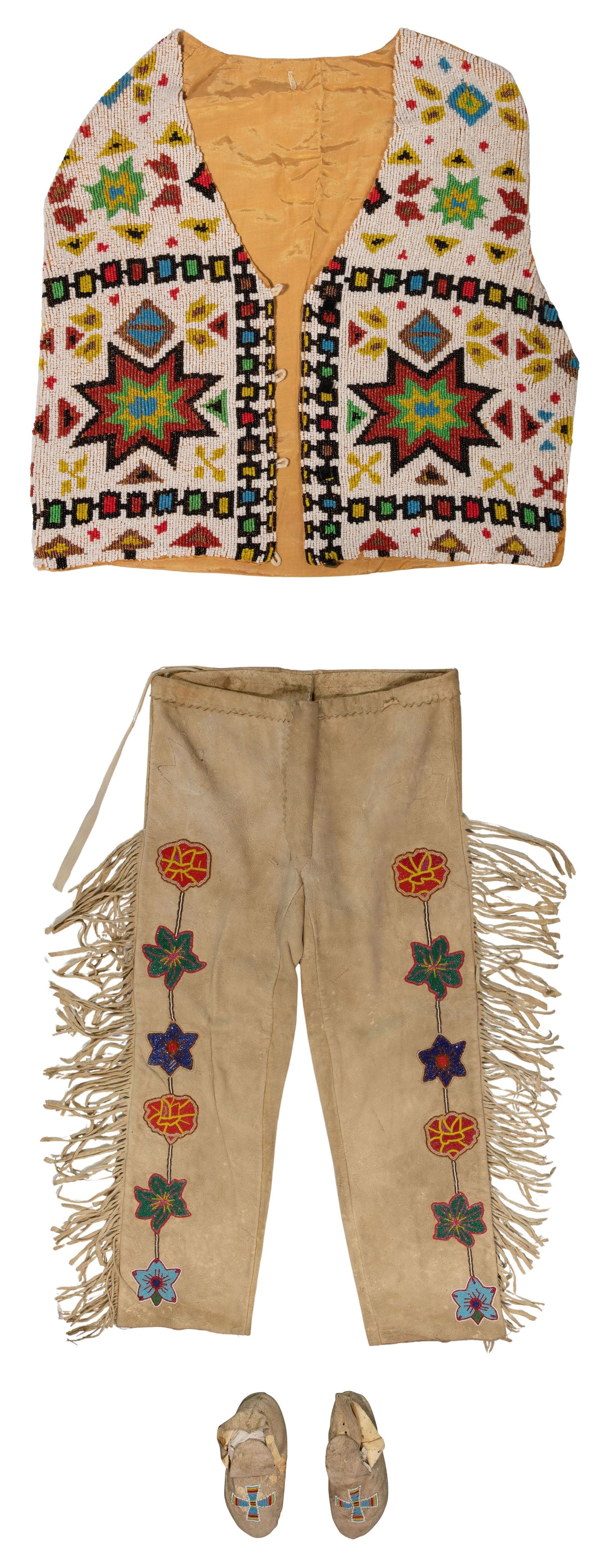 Native American Beaded Vest, Pants and Moccasins (1 of 5)