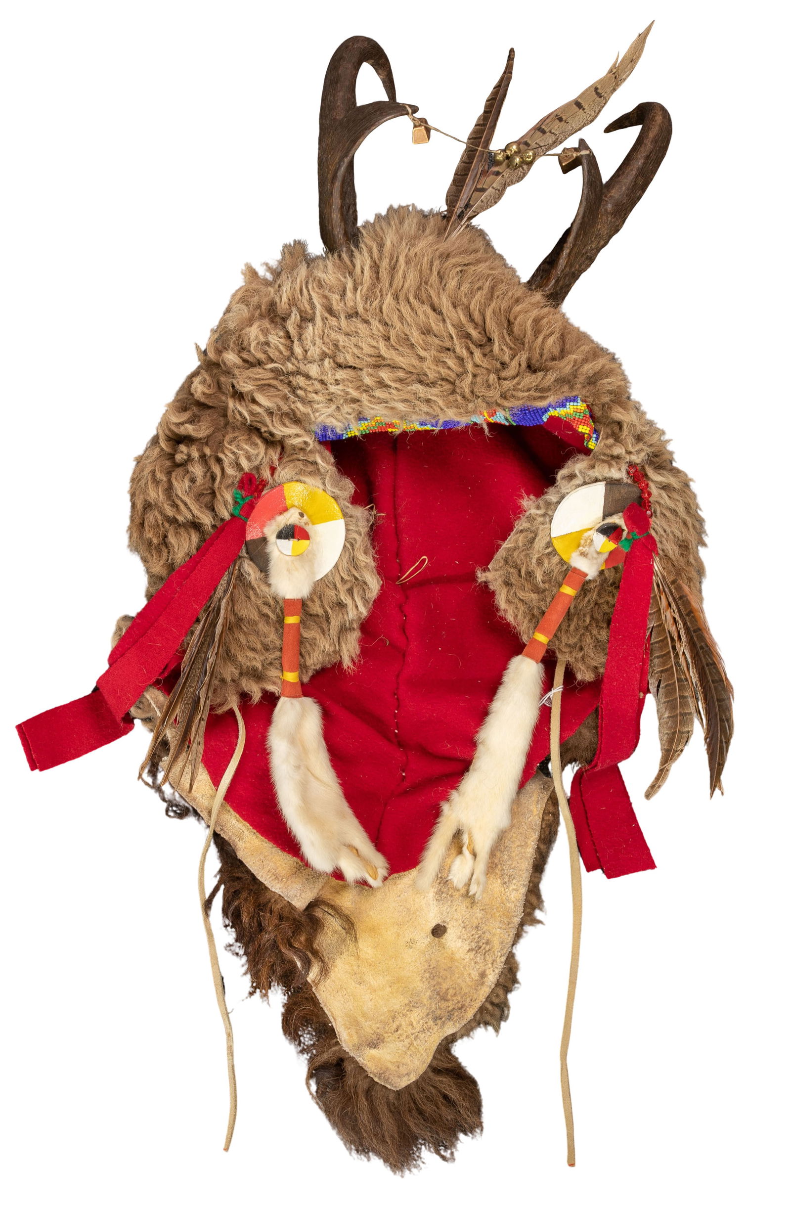 Native American Buffalo Headdress and Painted Hide (1 of 3)