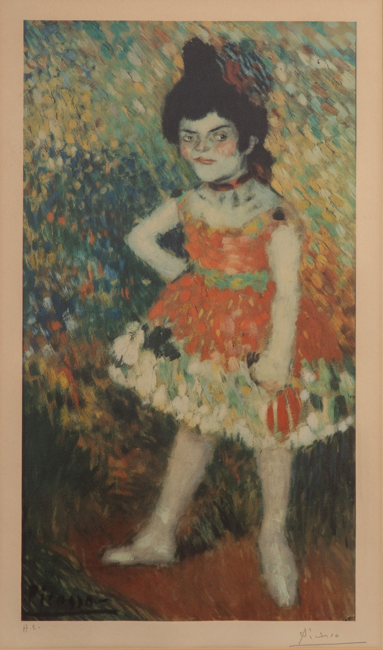 After Pablo Picasso (Spanish, 1881-1973) 'La Danseuse Naine' Offset Lithograph: After Pablo Picasso (Spanish, 1881-1973) 'La Danseuse Naine' Offset Lithograph 1966, signed, inscribed 'EA', from the 'Barcelona Suites', offset lithograph printed in colors on Arches wove paper, publ