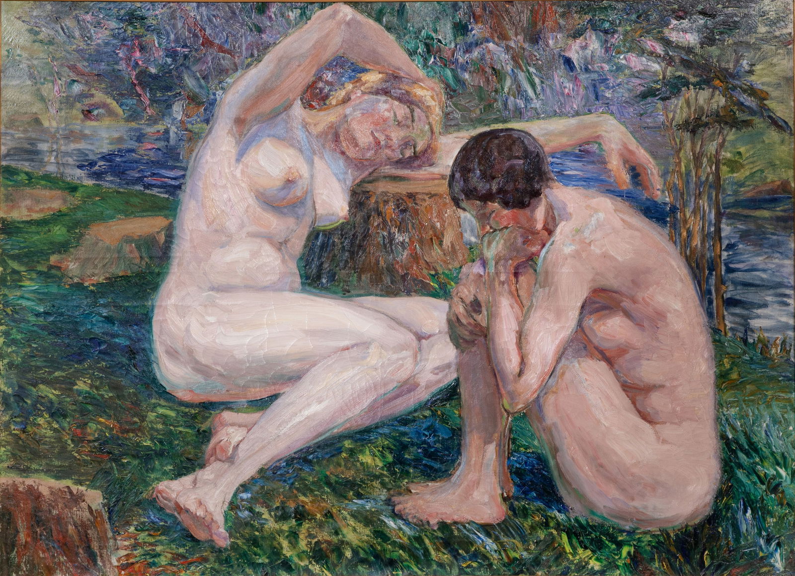 Style of William Malherbe (French, 1884-1955) Oil on Canvas: Style of William Malherbe (French, 1884-1955) Oil on Canvas Undated and unsigned copy having an elaborate gold-tone carved wood frame Property from: an Estate, Mt. Horeb, Wisconsin Height: 38 1/2 inch