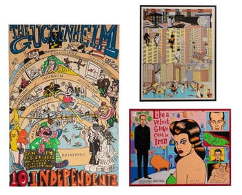 Red Grooms (American, b.1937) '10 Independents' Lithograph Exhibition Poster