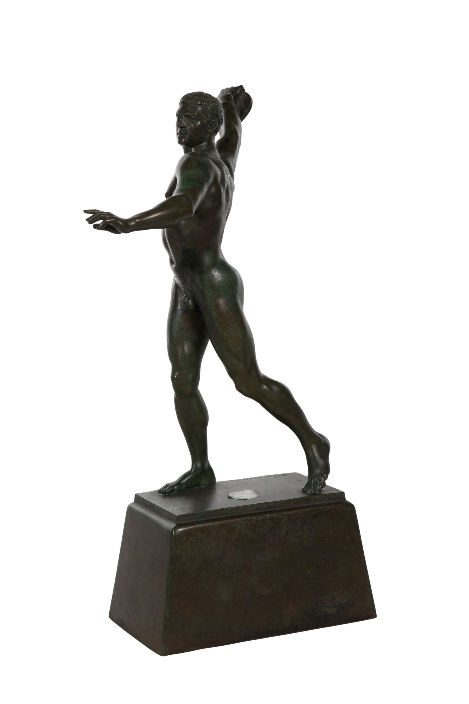Ottmar Obermaier (German, 1883-1965) Bronze Sculpture: Ottmar Obermaier (German, 1883-1965) Bronze Sculpture 1909, having cast 'O. Obermaier 09' on upper surface of base, depicting a discus thrower Property from: an Estate, Wilmette, Illinois Height: 25 1