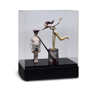 Patti Warashina (American, b.1940) 'Admonishment of the Paint Taker' Ceramic Sculpture