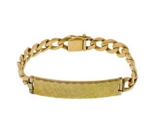 18k Yellow Gold Identification Bracelet