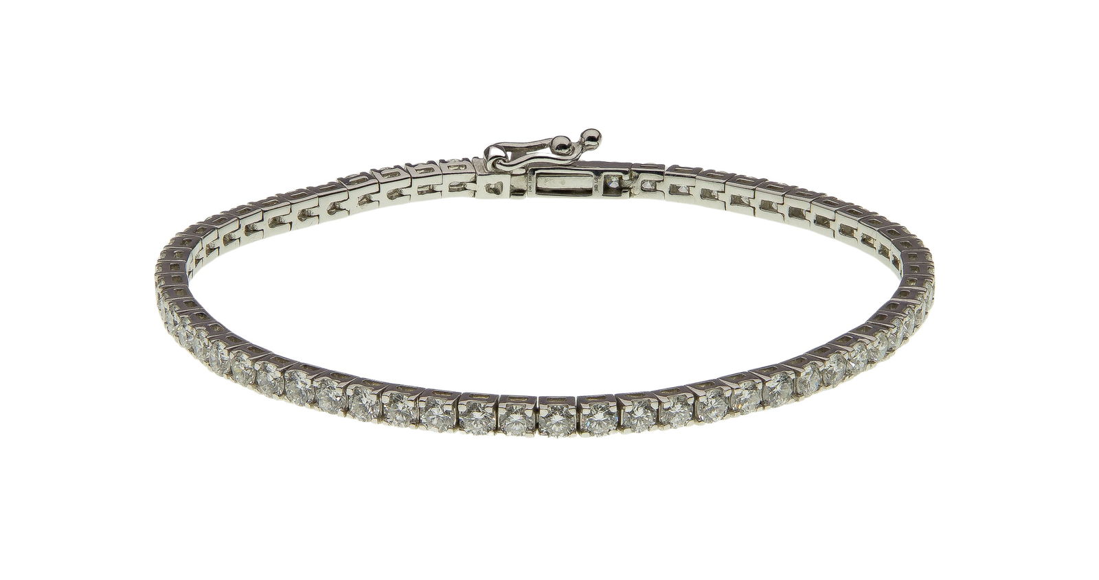Ross-Simons 14k White Gold and Diamond Bracelet: Ross-Simons 14k White Gold and Diamond Bracelet Having sixty round cut laboratory grown diamonds weighing approximately 5.00 carats total, color F-G, clarity VS-2/SI-1, IGI certificate,