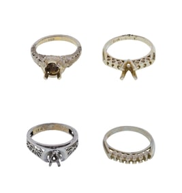 14k White Gold Ring Setting Assortment