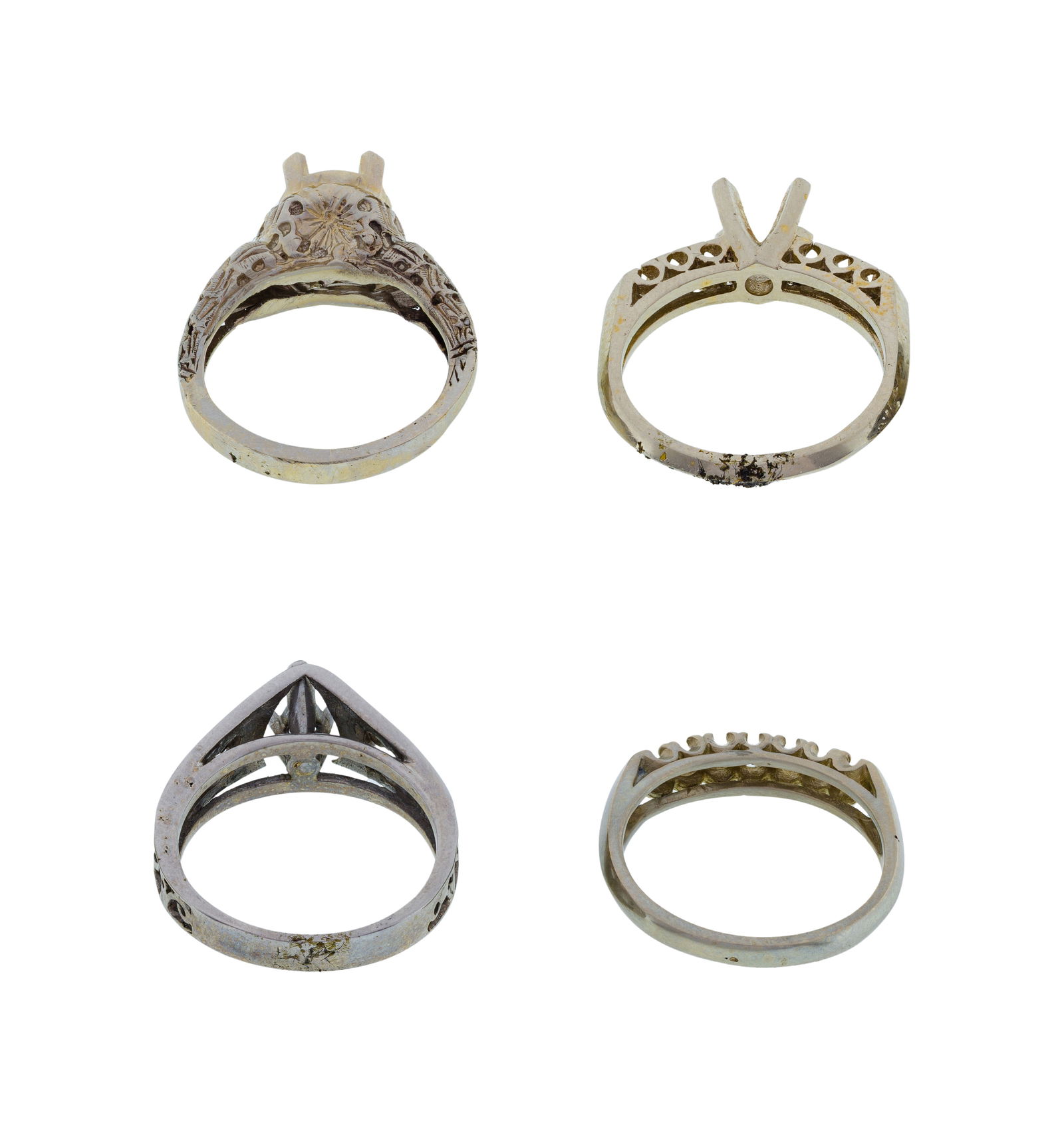 14k White Gold Ring Setting Assortment - 2