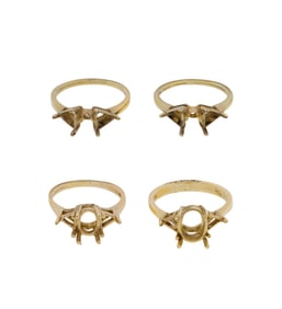 14k Yellow Gold Ring Setting Assortment