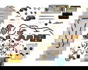 Gold, Silver and Costume Jewelry Assortment: Gold, Silver and Costume Jewelry Assortment Including a tie clasp (marked '18k'), a gemstone pendant (unmarked 14k) as well as a belt buckle, cufflinks, a bracelet (unmarked sterling, 0.850 and