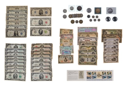 US and World Coin and Currency Assortment