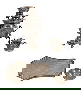 Iranian Silver Urn, Waste Bowl, Creamer and Tray: Iranian Silver Urn, Waste Bowl, Creamer and Tray (4) items including a coffee urn, a waste bowl, a covered creamer and a tray, all engraved (foreign marks) Property from: an Estate, Washington