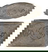 Iranian Silver Trays: Iranian Silver Trays (2) trays having engraved designs (both unmarked) Property from: an Estate, Washington DC Length: 13 7/8 inches, Width: 9 5/8 inches (larger tray) Weight: .800 silver: