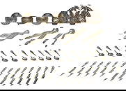 Iranian Silver Assortment: Iranian Silver Assortment (32) total items including a pair of tongs in a storage box, a swan letter holder, (2) pairs of tongs, (2) napkin rings, a salt cellar, (8) knives and (5) spoons (all