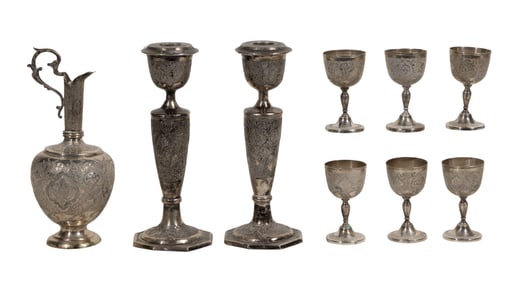 Iranian Silver Hollowware Assortment