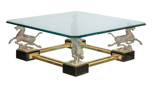 Attributed to Maison Charles 'Flying Horse of Gansu' Coffee Table