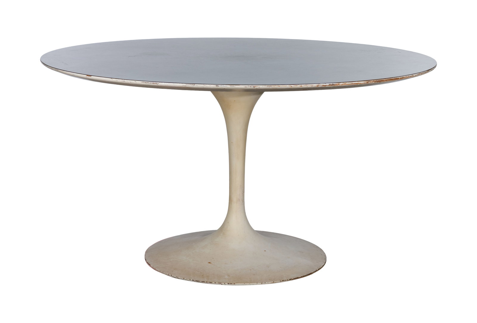 Eero Saarinen for Knoll Tulip Dining Table: Eero Saarinen for Knoll Tulip Dining Table Having a white laminate over wood substrate and enameled aluminum pedestal, original label to laminate underside Property from: an Estate, Kenilworth,