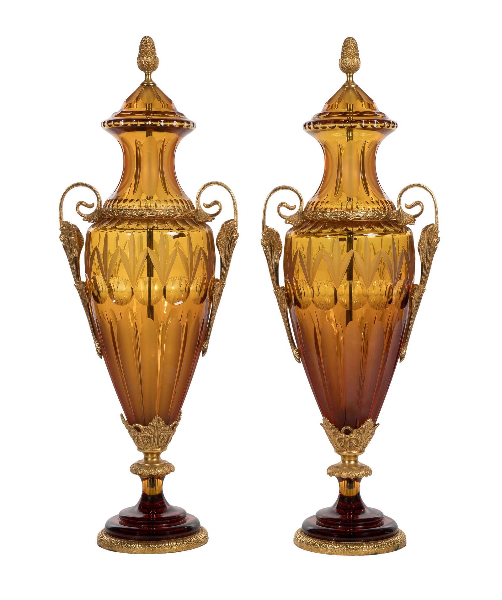 Italian Baldi Bronzi Di Firenze Ormolu Mounted Cut Crystal Urns (1 of 3)