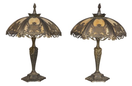 Slag Glass Table Lamps