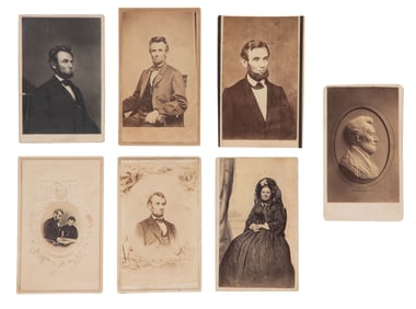Abraham Lincoln Carte de Visite, Postcard and Photograph Assortment