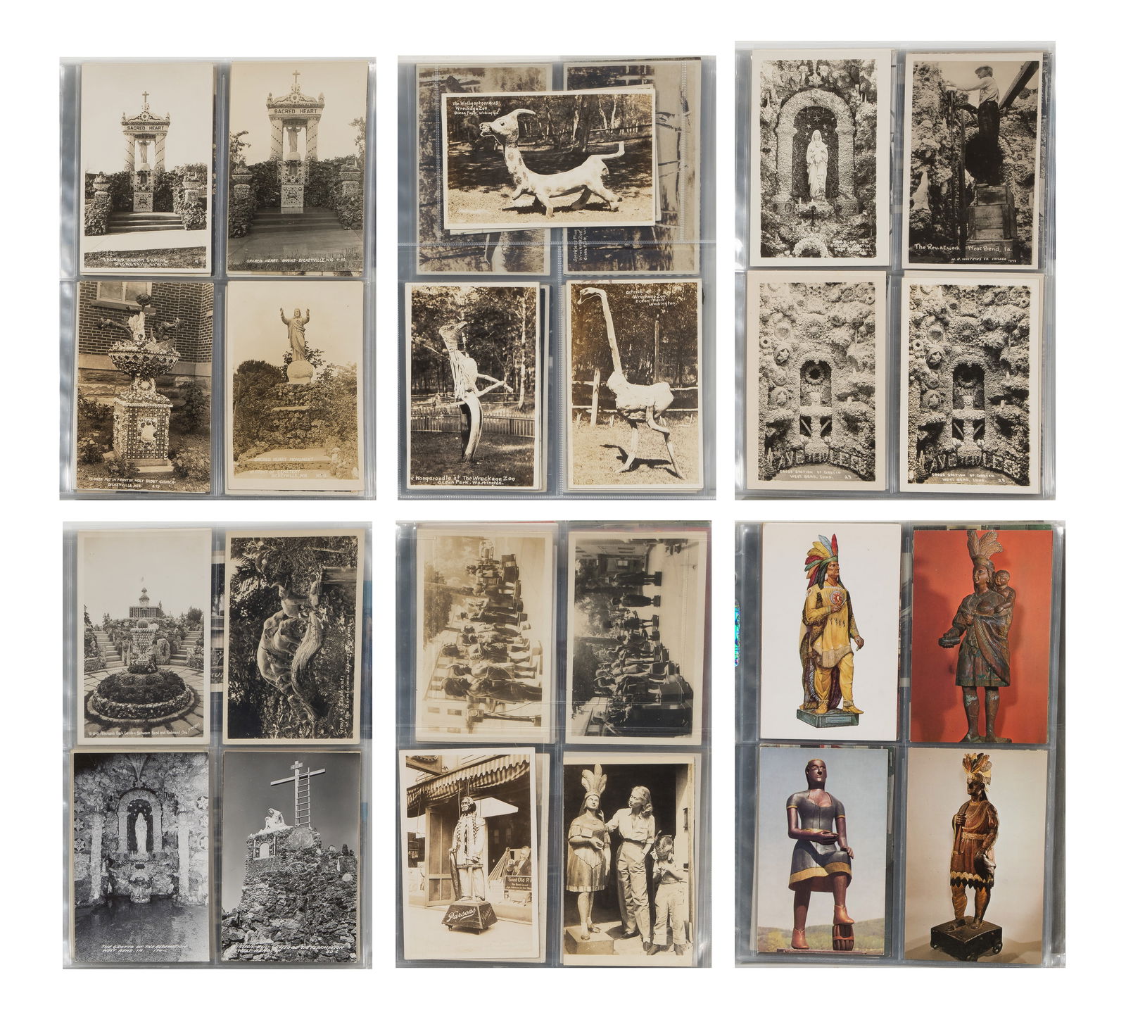 Folk Art Photographic Assortment: Folk Art Photographic Assortment Approximately (250) items of various sizes, subjects and mediums including postcards, cartes de visite and photographs, in two labeled binders Property from: an