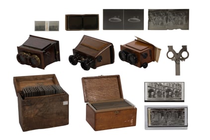 Stereoscope and Glass Slide Assortment