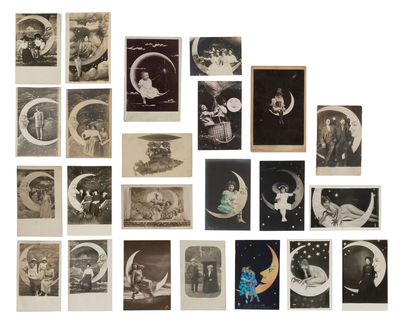 Studio Prop and Staged Photographic Assortment: Studio Prop and Staged Photographic Assortment Approximately (250) items of various scenes, props, sizes and subjects including paper moons, cars, animals, in a labeled binder Property from: an Estate