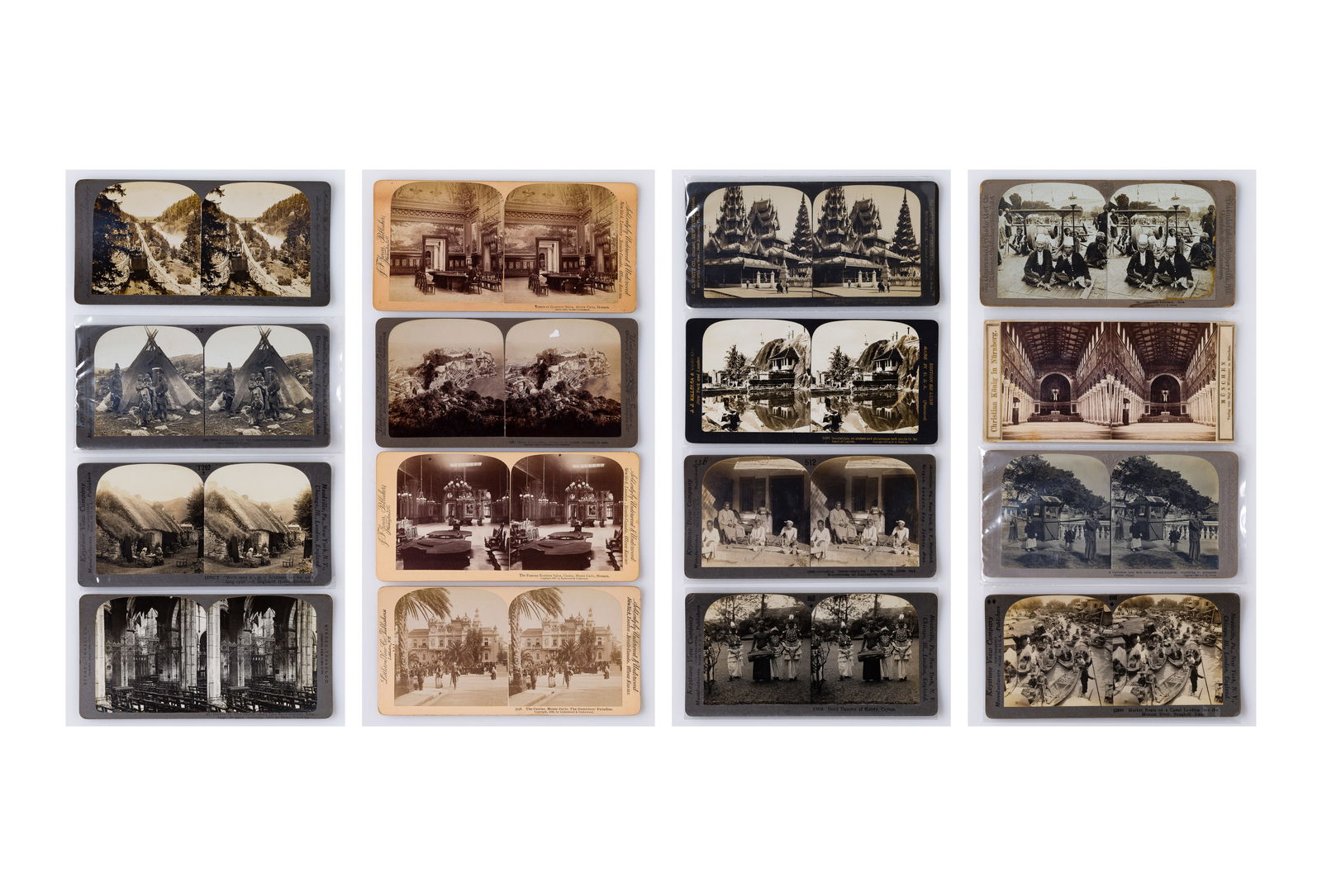 Travel Stereoview Card Assortment: Travel Stereoview Card Assortment Approximately (350) items, mostly travel images, including Asian, European and North American locations, many in plastic sleeves Property from: an Estate,