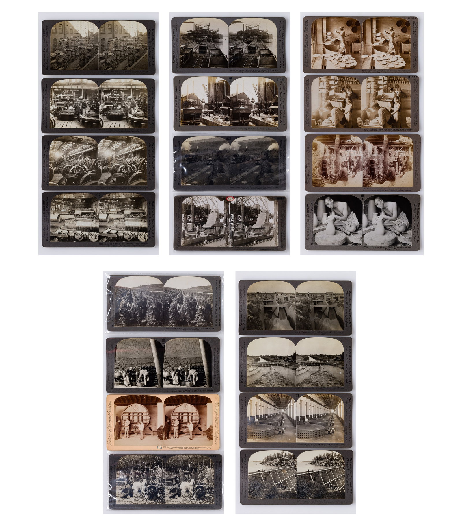 Occupational Stereoview Card Assortment: Occupational Stereoview Card Assortment Approximately (350) items depicting activities involved in the production of various commodities and the manufacture of various goods around the world 