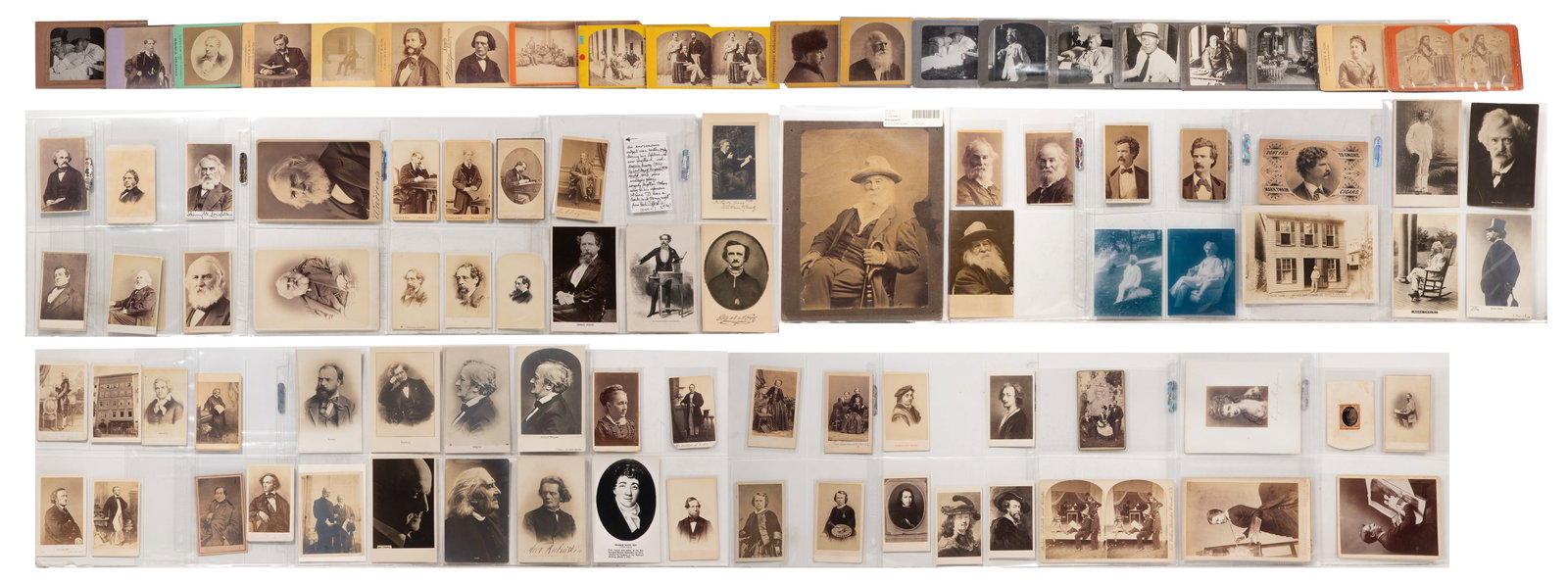 Artist, Composer and Author Postcard and Photographic Assortment: Artist, Composer and Author Postcard and Photographic Assortment Approximately (250) items in various shapes, sizes and mediums such as postcards, photographs, stereoviews and cartes de visite