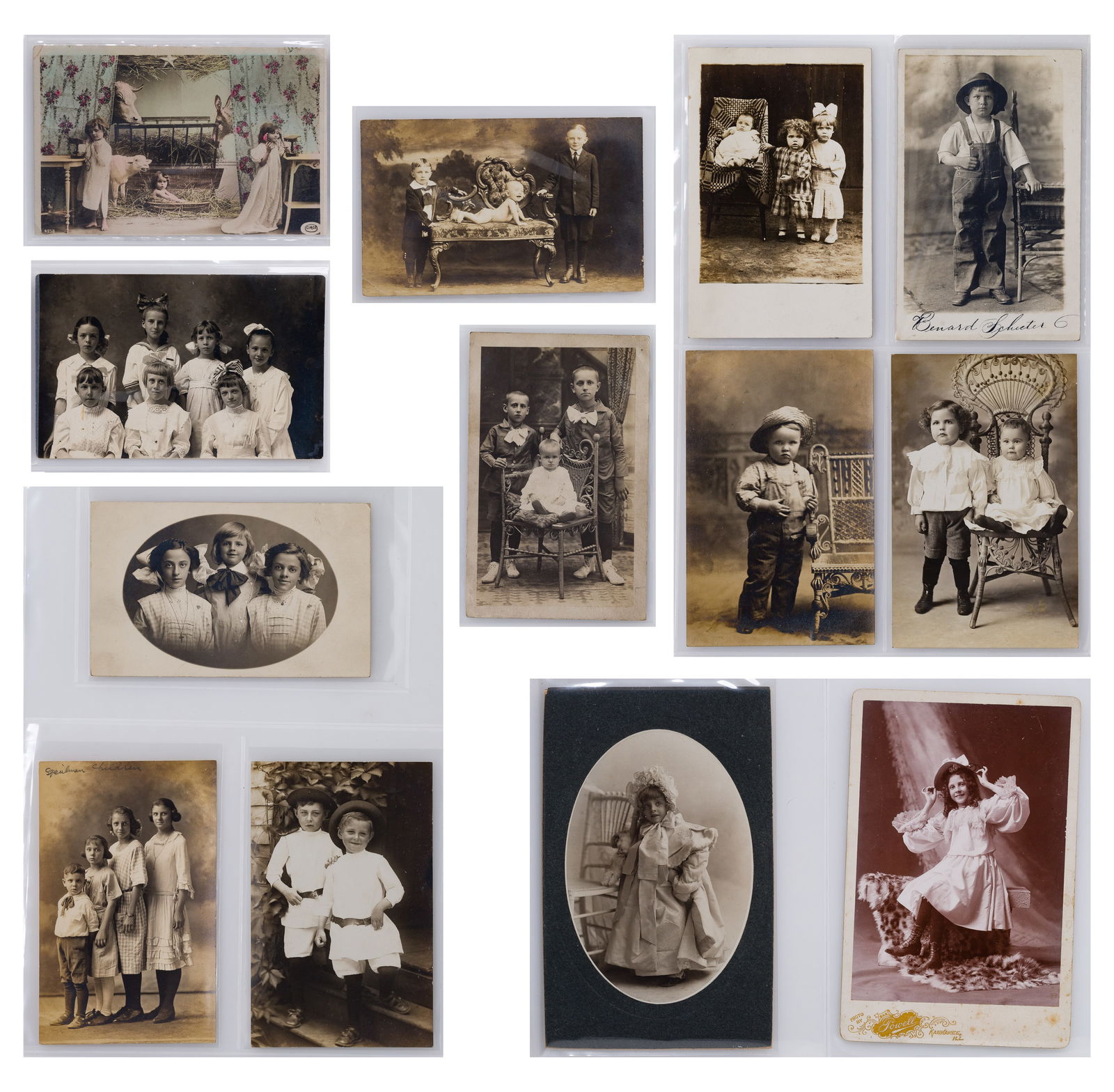 Children Photographic Assortment: Children Photographic Assortment Approximately (120) items of various sizes and subjects, including postcards, cartes de visite, cabinet cards and photographs, depicting portraits of children in fine