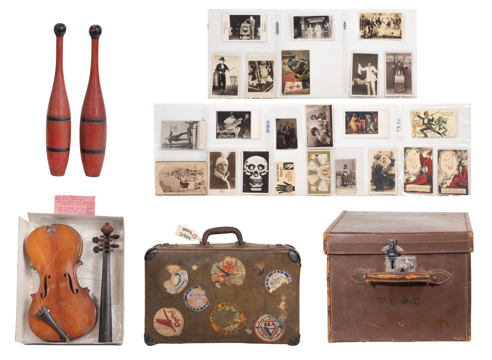 Scott and Company Leather Hat Case: Scott and Company Leather Hat Case A multi-hat case of brown leather having metal fittings, lock and key, a leather handle, monogrammed 'R. L. McC.', stud feet to the underside, satin interior having