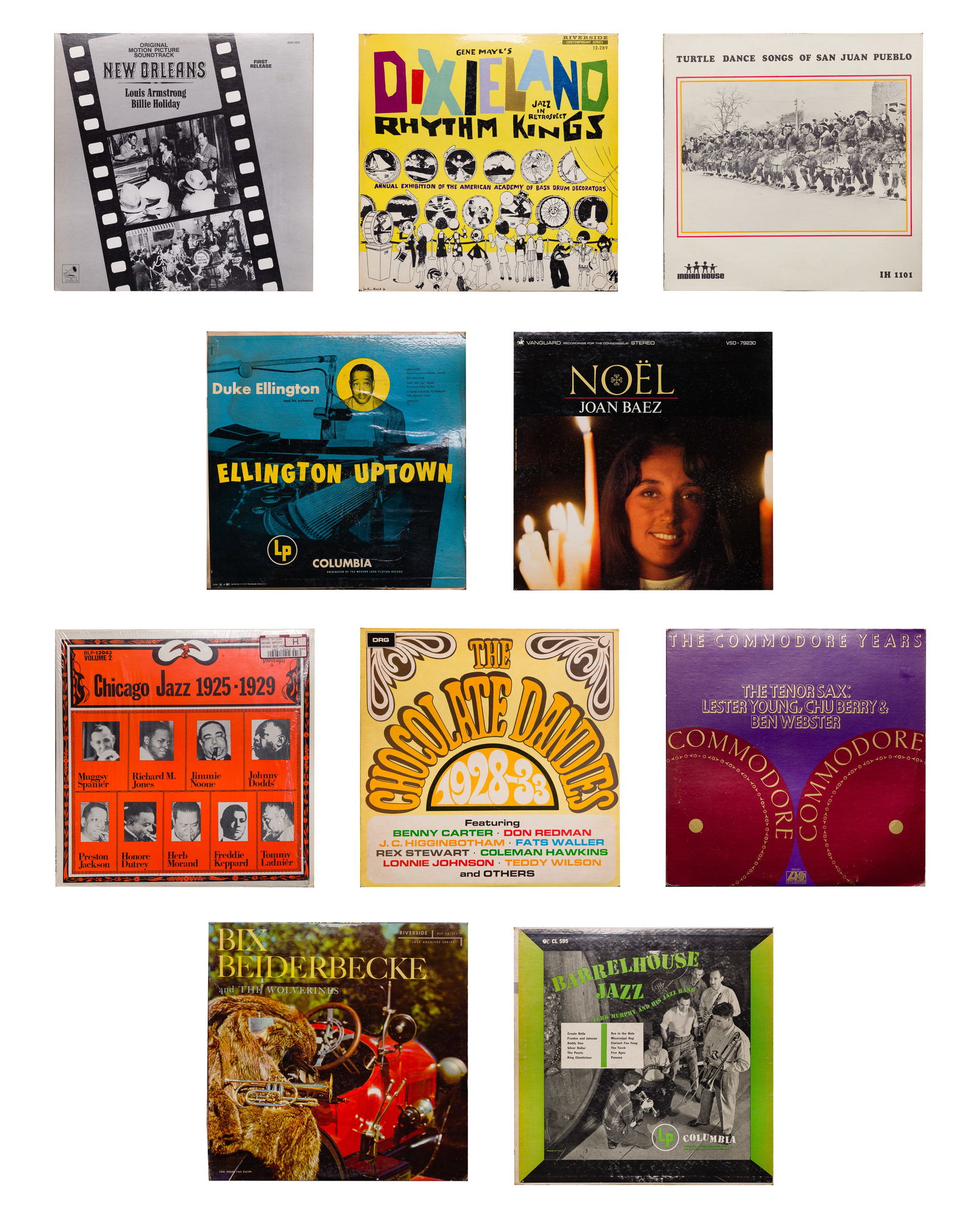 Vinyl LP 12-inch Record Assortment: Vinyl LP 12-inch Record Assortment Approximately (400) items including Dixieland jazz, swing, jug band, blues vocalists, some world music and novelty noted, issued by a wide range of record labels